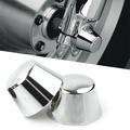 ZS 2X Chrome Motorcycle Front Axle Cap Nut Covers For Harley Davidson Sportster Dyna Road Glide King Softails FLSTC FXDWG FXWG