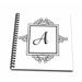 3dRose Initial letter A personal monogrammed fancy black and white typography elegant stylish personalized - Mini Notepad 4 by 4-inch