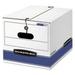 STOR/FILE Medium-Duty Strength Storage Boxes Letter/Legal Files 12.25 x 16 x 11 White/Blue 4/Carton