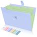 SKYDUE Expanding File Folder Organizer with 5 Pockets for File Storage Plastic Expandable Folder - 10 Colorful Options Purple