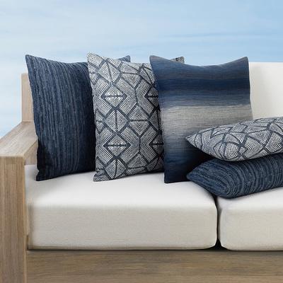 Midnight Indoor/Outdoor Pillow Collection by Elaine Smith - Luxe Stripe, 20" x 20" Square Luxe Stripe - Frontgate