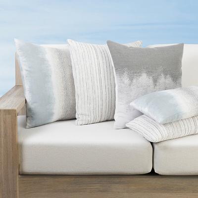Silver Shores Indoor/Outdoor Pillow Collection by Elaine Smith - Luxe Stripe, 20" x 20" Square Luxe Stripe - Frontgate