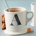 Anthropologie Dining | Anthropologie Initial A Shaving Mug Coffee Cup Euc | Color: Black/White | Size: Os