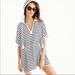 J. Crew Sweaters | J. Crew Hooded Striped Short Sleeve Poncho Xs/S | Color: Blue/White | Size: Xs