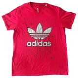 Adidas Shirts | Adidas Trefoil Logo Paint Splatter Graphic Tee Shirt Red Silver Black L | Color: Black/Red | Size: L