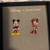 Disney Jewelry | Cute Disney Baublebar Mickey Mouse And Minnie Mouse Earrings | Color: Black/Red | Size: Os