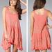 Free People Dresses | Free People Voile And Lace Trapeze Slip Dress Coral Beige Ruffle Hem Mini Xs | Color: Orange/Tan | Size: Xs