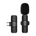 Andoer Wireless Lavalier Microphone Clip-on Omnidirectional Mic Receiver Microphone System with Wind Muff Type-C Port Replacement for Android Smartphone Live Stream Interview Recording Video Conf