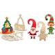 Baker Ross FC115 Weihnachten Holz Bilderrahmen Bastelsets zum Bemalen - 4er Pack & AX487 Weihnachten Figuren Türhänger aus Holz zum Ausmalen Bastelset für Kinder - 5 Stück