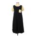 Lularoe Casual Dress - Shift Scoop Neck Short sleeves: Black Color Block Dresses - Women's Size X-Small