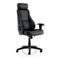 OPO Winsor Leather Chair with Adjustable Arms | Operator Boardroom Chair with High Back Large Seat Tilt Mechanism | Height Adjustable Arms with Headrest