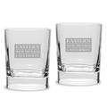 Eastern New Mexico Greyhounds 2-Piece 11.75oz. Luigi Bormioli Square Double Old Fashion Glass Set