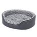 Furhaven Two-Tone Fur & Suede Oval Pet Bed Polyester in Gray | 26 H x 21 W x 5.5 D in | Wayfair 13408417