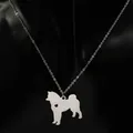 Collier de chien Akita pour femme acier inoxydable document argenté colliers de la présidence