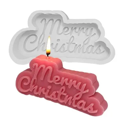 Moule à Fondant en Silicone avec lettres de noël à faire soi-même pour bougie de noël gâteau