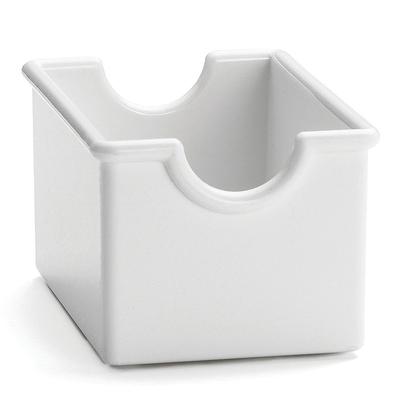 Tablecraft 56W Rectangular Sugar Caddy - Plastic, White