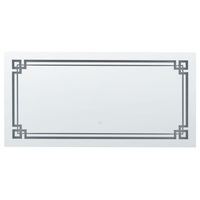 Badspiegel Silber Glas und Aluminium 120 x 60 cm Rechteckig mit LED-Beleuchtung Touch-Sensor Antibeschlag Modern Badezimmer Möbel Ausstattung