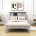 Loon Peak® Felycia Platform Bed w/ Headboard Wood in White/Black | 45 H x 56 W x 83 D in | Wayfair 6C15182E82E64D41B58607307D47DD8C