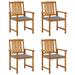 George Oliver Patio Chairs Outdoor Patio Dining Chair w/ Cushions Solid Wood Acacia Wood in Brown | 59 W in | Wayfair