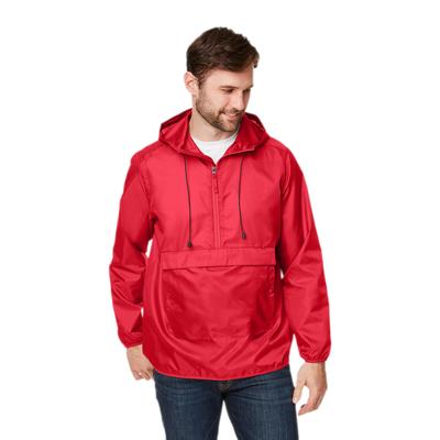 Team 365 TT77 Adult Zone Protect Packable Anorak Jacket in Sport Red size Small