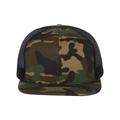 Richardson R511 Wool Blend Flat Bill Trucker Cap in Green/Black | Acrylic/wool