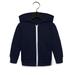 Bella + Canvas 3739T Toddler Full-Zip Hooded Sweatshirt in Navy Blue size 3 | Cotton/Polyester Blend