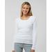 Boxercraft BW2402 Women's Harper Long Sleeve Henley T-Shirt in White size 2XL | Cotton/Spandex Blend