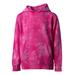 Independent Trading Co. PRM1500TD Youth Midweight Tie-Dye Hooded Pullover T-Shirt in Tie Dye Pink size XS | Cotton/Polyester Blend