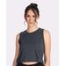 Next Level 5083 Women's Festival Cropped Tank Top in Charcoal size Medium | Cotton/Polyester Blend