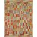 Reversible Southwestern Kilim Geometric Rug Flat-weave Wool Carpet - 8'0"x 9'1"