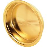 Prime Line N 6699 Round Steel Flush Door Pulls Brass, 2-1/8"