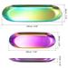 Candle Tray Holder, Oval Plate for Home Decor Rainbow 1Set (9" 1pcs, 7" 1pcs) - Multicolored