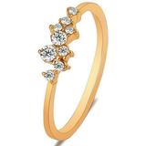 Kayannuo Rings for Women Easter Clearance 18K Gold Plated Diamond Ring With Nine Diamonds For Ladies Valentines Day Gifts