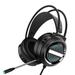 Thinsont Game Headphone Wired 3.5mm USB Headphone Noise Reduction Portable Headset with Microphone Black 2 hole