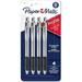 Paper Mate Profile Retractable Ballpoint Pens - 1 mm Pen Point Size - Retractable - Gray - Assorted Stainless Steel Barrel - 4 / Pack | Bundle of 10 Packs