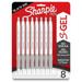 Sharpie S-Gel Pens - Medium Pen Point - 0.7 mm Pen Point Size - Black Gel-based Ink - White Metal Barrel - 8 / Pack | Bundle of 2 Packs