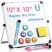 Small Dry Erase Board 10 X 10 Small Whiteboard with Stand Portable Magnetic Tabletop Erase Board for Kids Drawing Desktop for Students Kids Home Office
