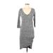 Leith Casual Dress - Midi: Gray Marled Dresses - Women's Size Medium