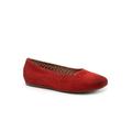 Wide Width Women's Selma Balled Flat by SoftWalk in Red Nubuck (Size 11 W)