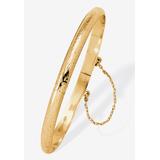 Women's Etched Bangle Bracelet In 18K Yellow Gold Over .925 Sterling Silver 7" by PalmBeach Jewelry in Gold