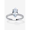 Women's 2.0 Tcw Marquise Cubic Zirconia Silvertone Solitaire Engagement Ring by PalmBeach Jewelry in Cubic Zirconia (Size 6)