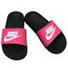 Nike Shoes | Nike Kids Open Toe Slip On Slide Sandals Hot Pink White Size 2 Youth | Color: Black/Pink | Size: 2 Y