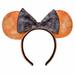 Disney Accessories | Disney Minnie Mouse Halloween Ear Headband Halloween Orange Black Bow | Color: Black/Orange | Size: Os