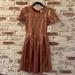 Lularoe Dresses | Lularoe Amelia Dress, Xs, Limited Collection, Burgundy With Gold Detail. | Color: Gold/Red | Size: Xs