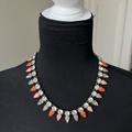 J. Crew Jewelry | Nwt J Crew Crystal Orange Statement Necklace | Color: Gray/Orange | Size: Os