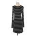 Lou & Grey Casual Dress - Shift: Gray Stripes Dresses - Women's Size X-Small