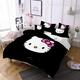 Amacigana 3D Hello Kitty Duvet Cover Set Girls Bed Linen 100% Microfibre Bed Linen for Children 1 Duvet Cover and 2 Pillowcases (A11.135 x 200 cm + 2 Pillowcases 80 x 80 cm)