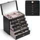 Vlando Jewellery Box Jewellery Box Large Jewellery Box Ladies with 6 Levels Drawers Made of Faux Leather for Jewellery Organisers Black