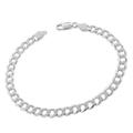 TreasureBay Mens Women's 925 Sterling Silver Chain Bracelet - 6.2mm Curb Chain Length 18.5cm, 19.5cm, and 21cm (21)