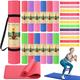 36 Pcs Yoga Mats and Resistance Bands Set, 68 x 24 x 0.24 Inch, 6mm Thick, Exercise Mat with Carrying Straps Bulk, Non Slip Workout Mat Pull up Assistance Bands for Gym Fitness (Bright Colors)